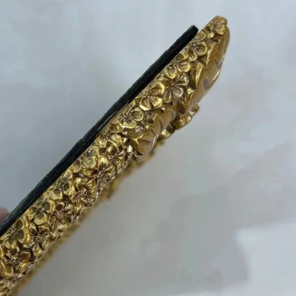Vintage Collection Decoration Wooden Floral Leave Edge Frame Gold Size 7" x 5.5" - Picture 4 of 7